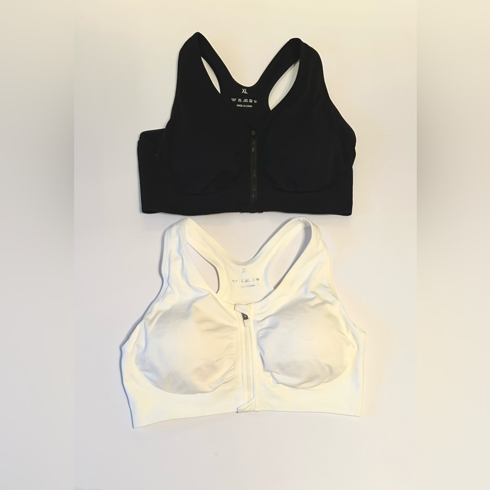 Source Unknown Black and White Sports Bras